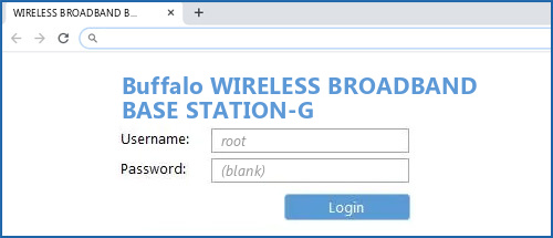 Buffalo WIRELESS BROADBAND BASE STATION-G router default login