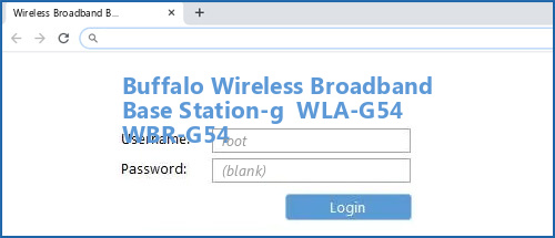Buffalo Wireless Broadband Base Station-g WLA-G54 WBR-G54 router default login