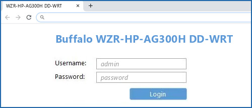 Buffalo WZR-HP-AG300H DD-WRT router default login