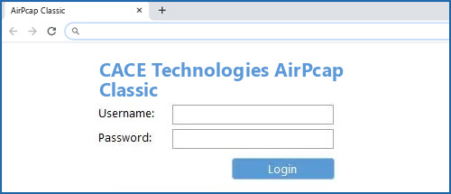 CACE Technologies AirPcap Classic router default login