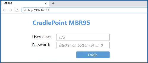 CradlePoint MBR95 router default login