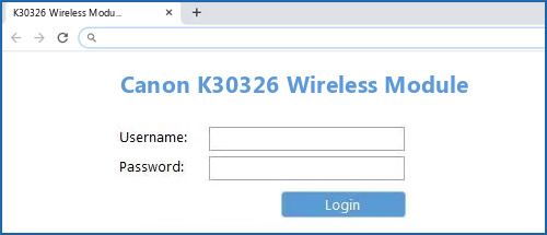 Canon K30326 Wireless Module router default login