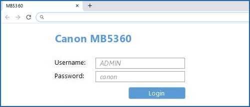 Canon MB5360 router default login