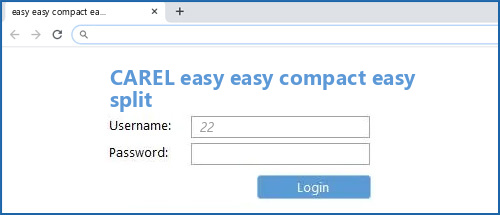 CAREL easy easy compact easy split router default login
