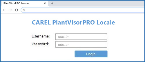 CAREL PlantVisorPRO Locale router default login