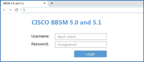 CISCO BBSM 5.0 and 5.1 router default login