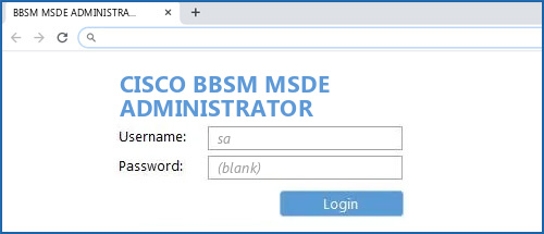 CISCO BBSM MSDE ADMINISTRATOR router default login