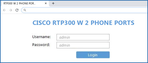 CISCO RTP300 W 2 PHONE PORTS router default login