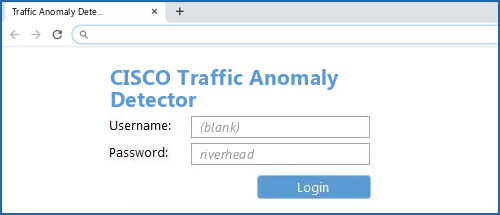 CISCO Traffic Anomaly Detector router default login