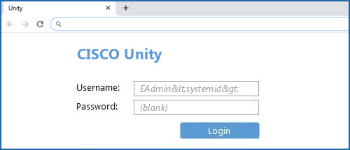 CISCO Unity router default login