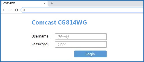 Comcast CG814WG router default login