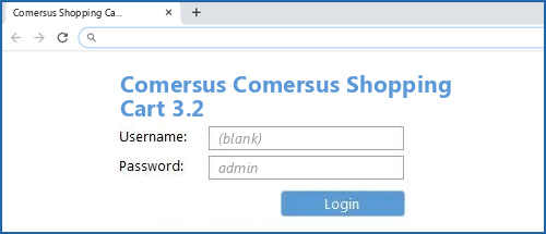 Comersus Comersus Shopping Cart 3.2 router default login