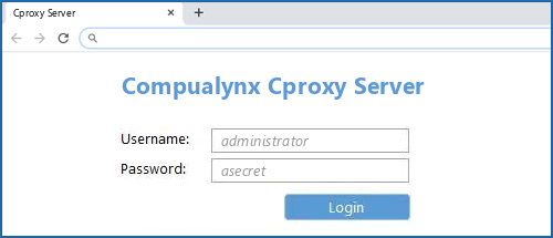Compualynx Cproxy Server router default login