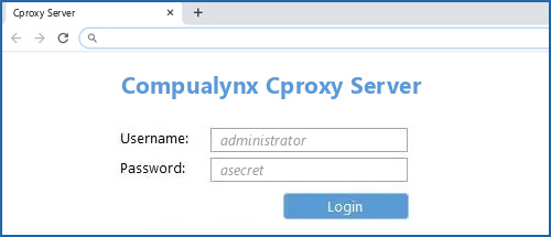 Compualynx Cproxy Server router default login