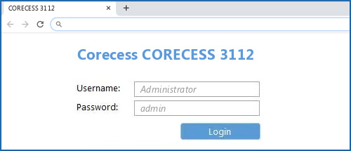 Corecess CORECESS 3112 router default login