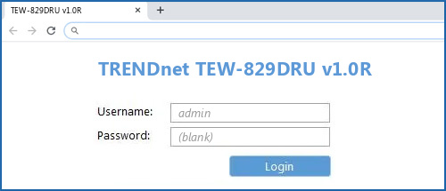 TRENDnet TEW-829DRU v1.0R router default login