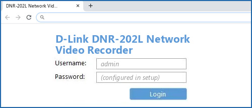 D-Link DNR-202L Network Video Recorder router default login