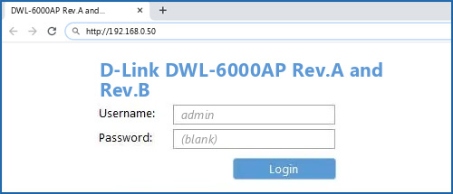 D-Link DWL-6000AP Rev.A and Rev.B router default login