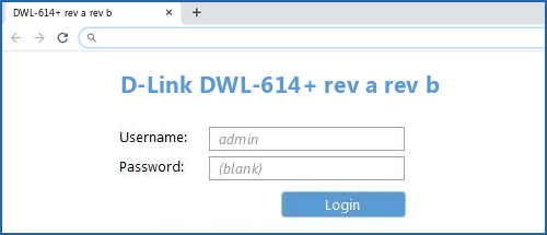 D-Link DWL-614+ rev a rev b router default login