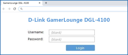D-Link GamerLounge DGL-4100 router default login