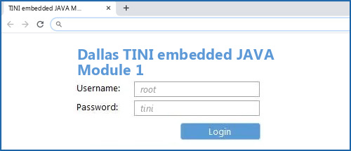 Dallas TINI embedded JAVA Module 1 router default login
