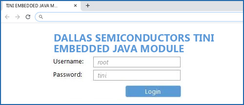 DALLAS SEMICONDUCTORS TINI EMBEDDED JAVA MODULE router default login