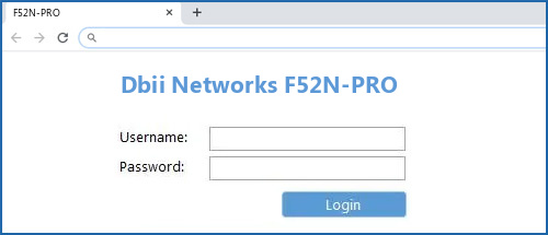 Dbii Networks F52N-PRO router default login