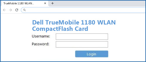 Dell TrueMobile 1180 WLAN CompactFlash Card router default login
