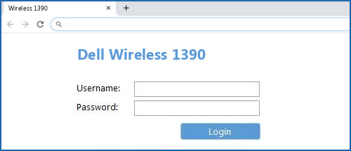 Dell Wireless 1390 router default login