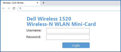 Dell Wireless 1520 Wireless-N WLAN Mini-Card router default login