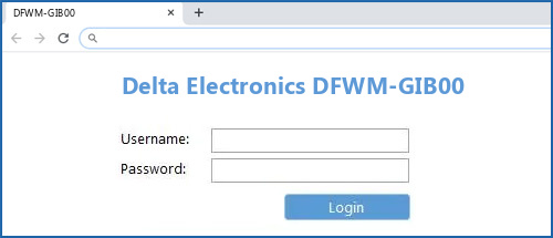 Delta Electronics DFWM-GIB00 router default login