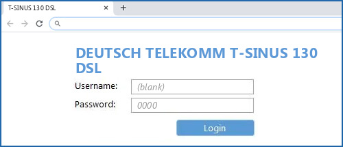 DEUTSCH TELEKOMM T-SINUS 130 DSL router default login