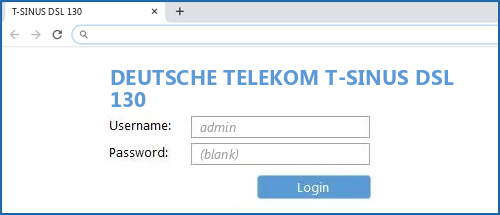 DEUTSCHE TELEKOM T-SINUS DSL 130 router default login