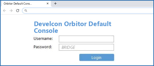 Develcon Orbitor Default Console router default login