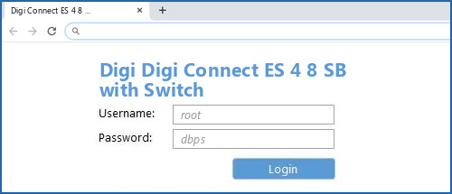 Digi Digi Connect ES 4 8 SB with Switch router default login