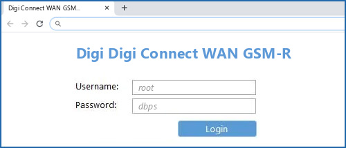Digi Digi Connect WAN GSM-R router default login