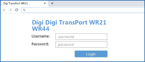 Digi Digi TransPort WR21 WR44 router default login