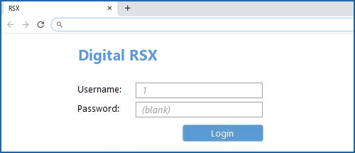 Digital RSX router default login