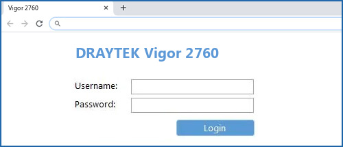 DRAYTEK Vigor 2760 router default login