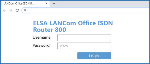 ELSA LANCom Office ISDN Router 800 router default login