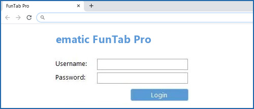 ematic FunTab Pro router default login