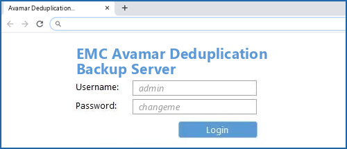 EMC Avamar Deduplication Backup Server router default login