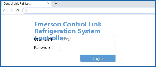 Emerson Control Link Refrigeration System Controller router default login