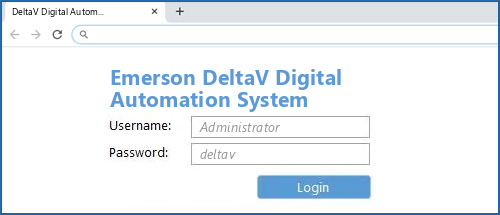 Emerson DeltaV Digital Automation System router default login