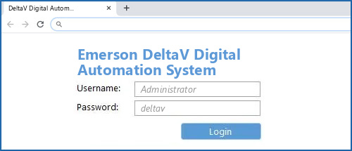 Emerson DeltaV Digital Automation System router default login