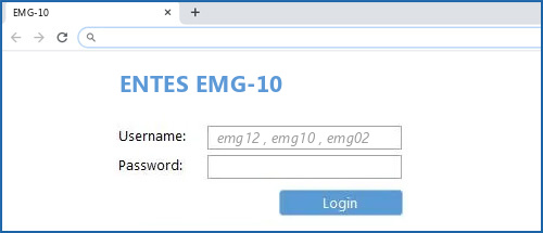 ENTES EMG-10 router default login