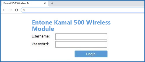 Entone Kamai 500 Wireless Module router default login