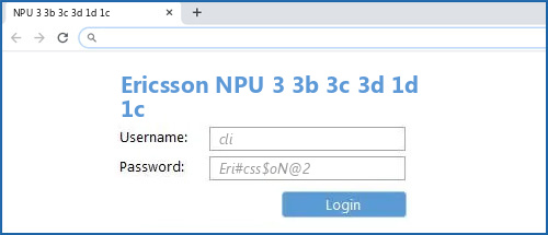 Ericsson NPU 3 3b 3c 3d 1d 1c router default login