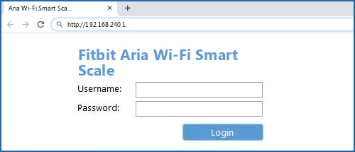 Fitbit Aria Wi-Fi Smart Scale router default login