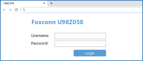 Foxconn U98Z058 router default login
